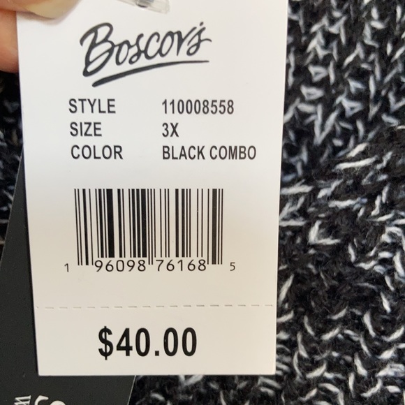 Hasting & Smith v neck pullover sweater black combo 3X - Picture 9 of 14